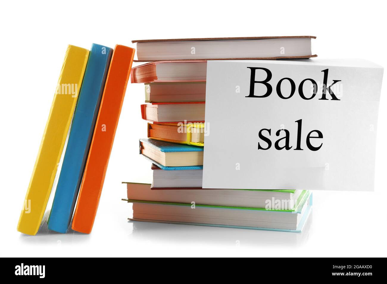 Books for sale isolated on white Stock Photo - Alamy