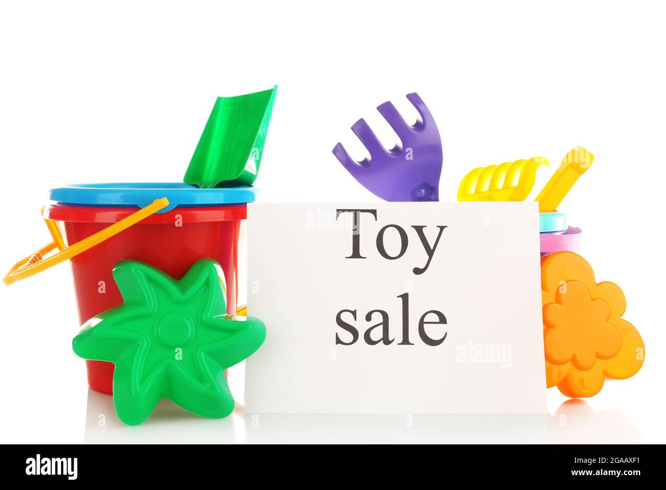 Toys for sale, isolated on white Stock Photo Alamy