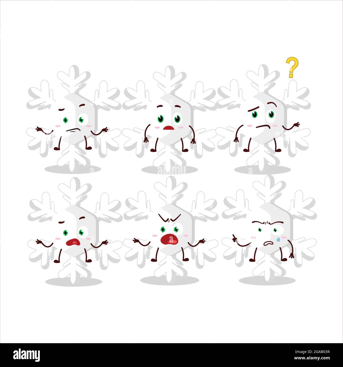 Snowflake Expression Cartoon character of snowflakes with what expression. Vector ...