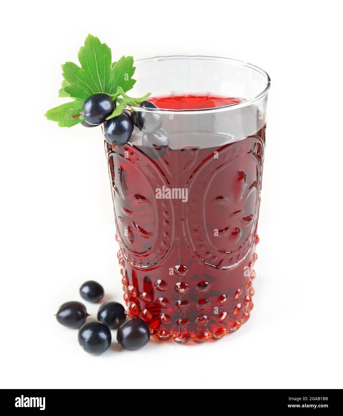 Glass of fresh blackcurrant juice isolated on white Stock Photo Alamy