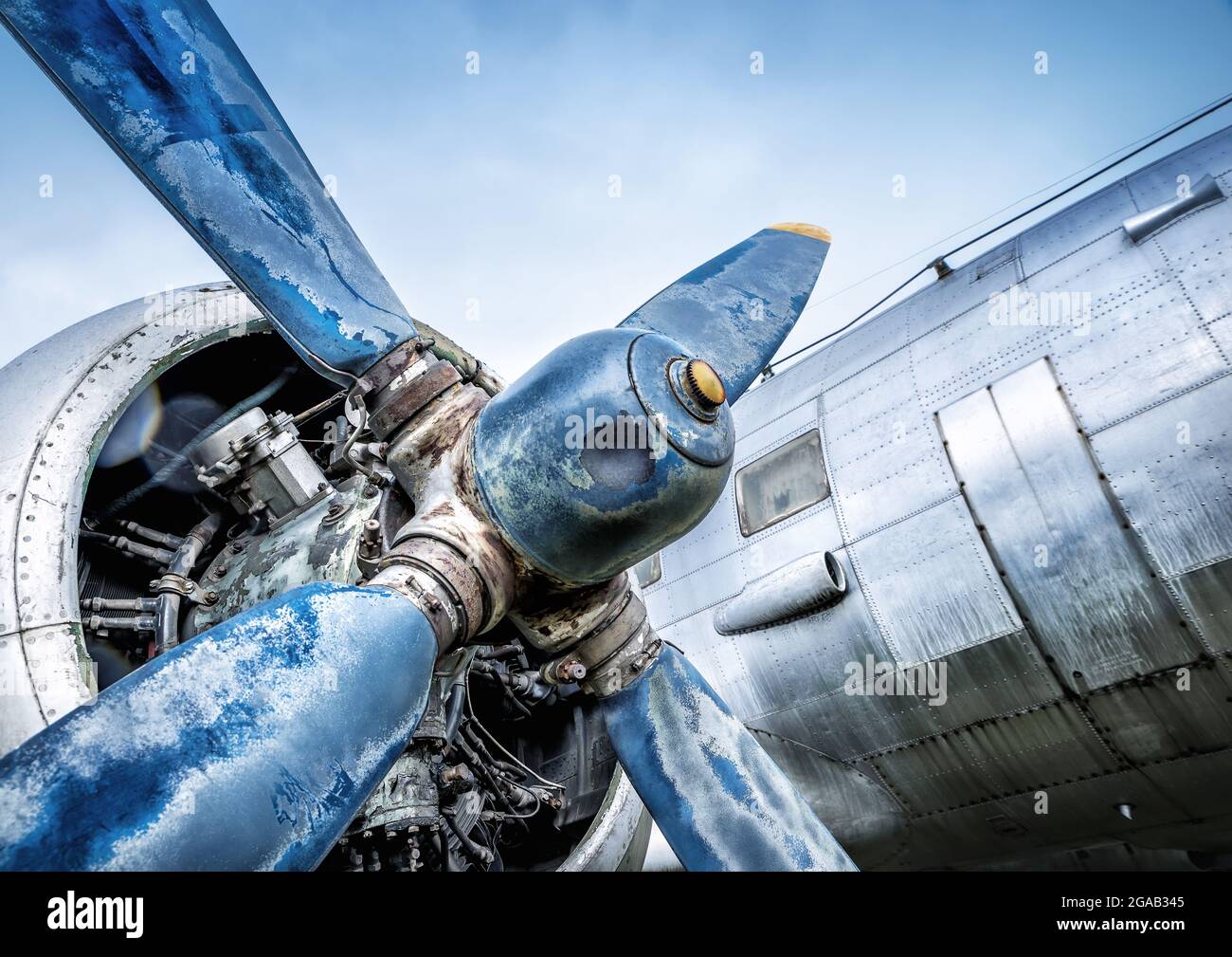 propeller of an historical aircraft Stock Photo Alamy
