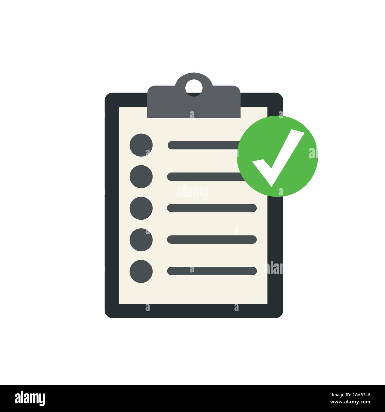 Check list in the notebook isolated on white. Vector illustration Stock Vector