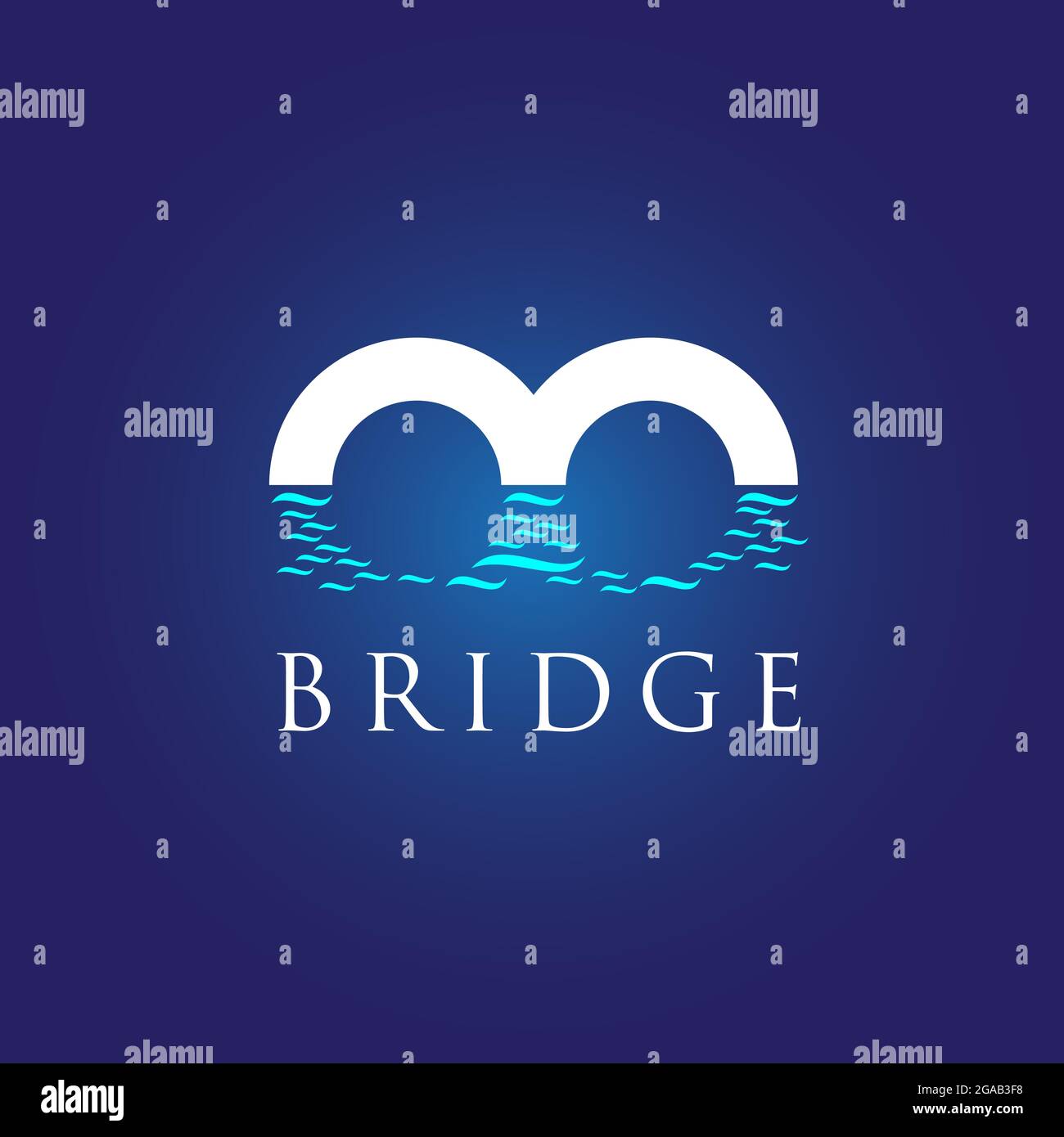 letter B Bridge symbol vector concept with a reflection effect Stock Vector
