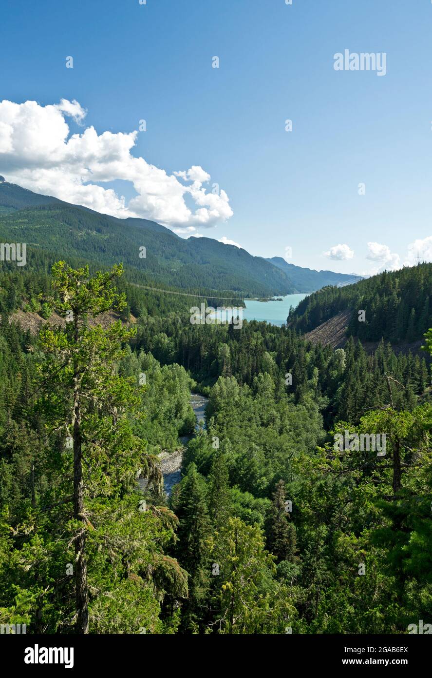 View of Daisy Lake, as seen from a viewpoint in  Brandywine Falls Provincial Park.  (near Whistler, BC) Stock Photo