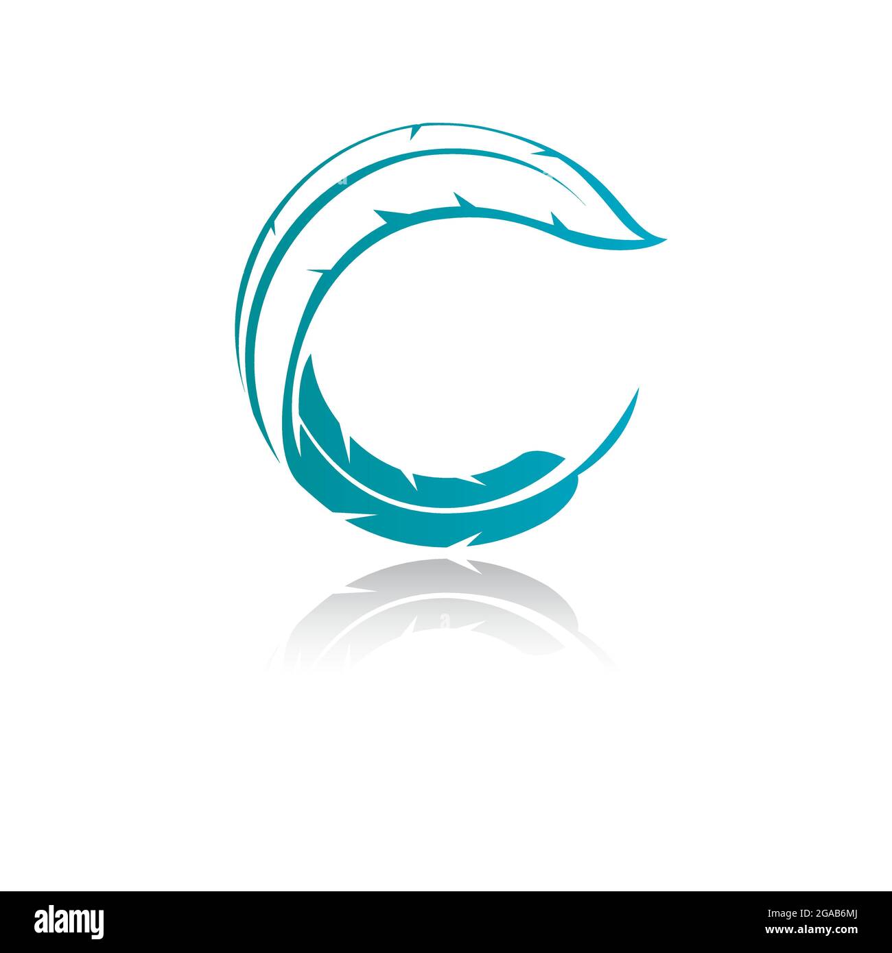 letter C feather concept as CALM or COOL symbol Stock Vector