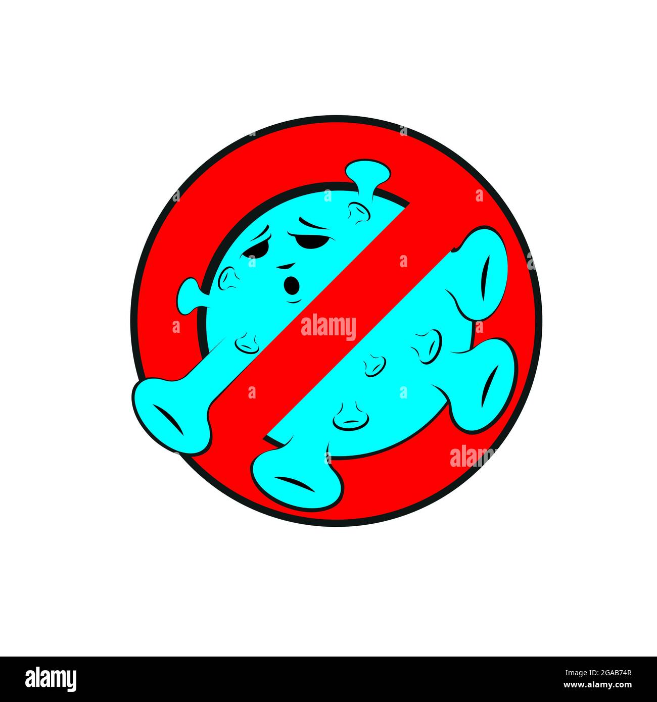 No Coronavirus vector symbol for commercial use Stock Vector