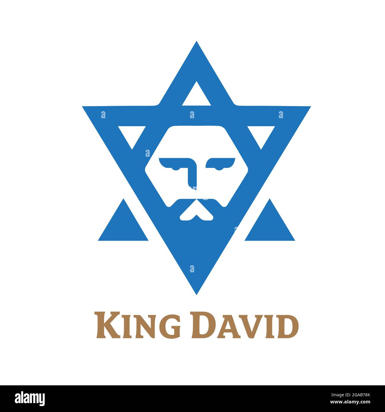 the newer version of King David symbol with enhanced lines Stock Vector
