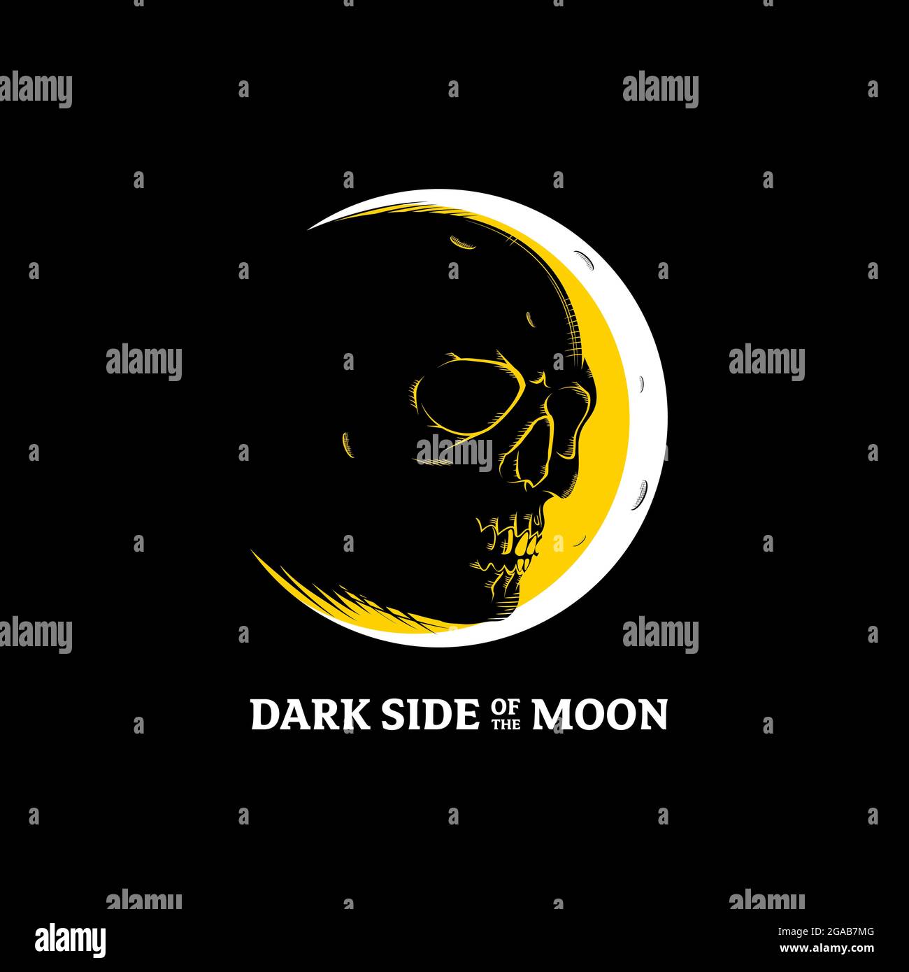 Dark side of the Moon vector illustration Stock Vector