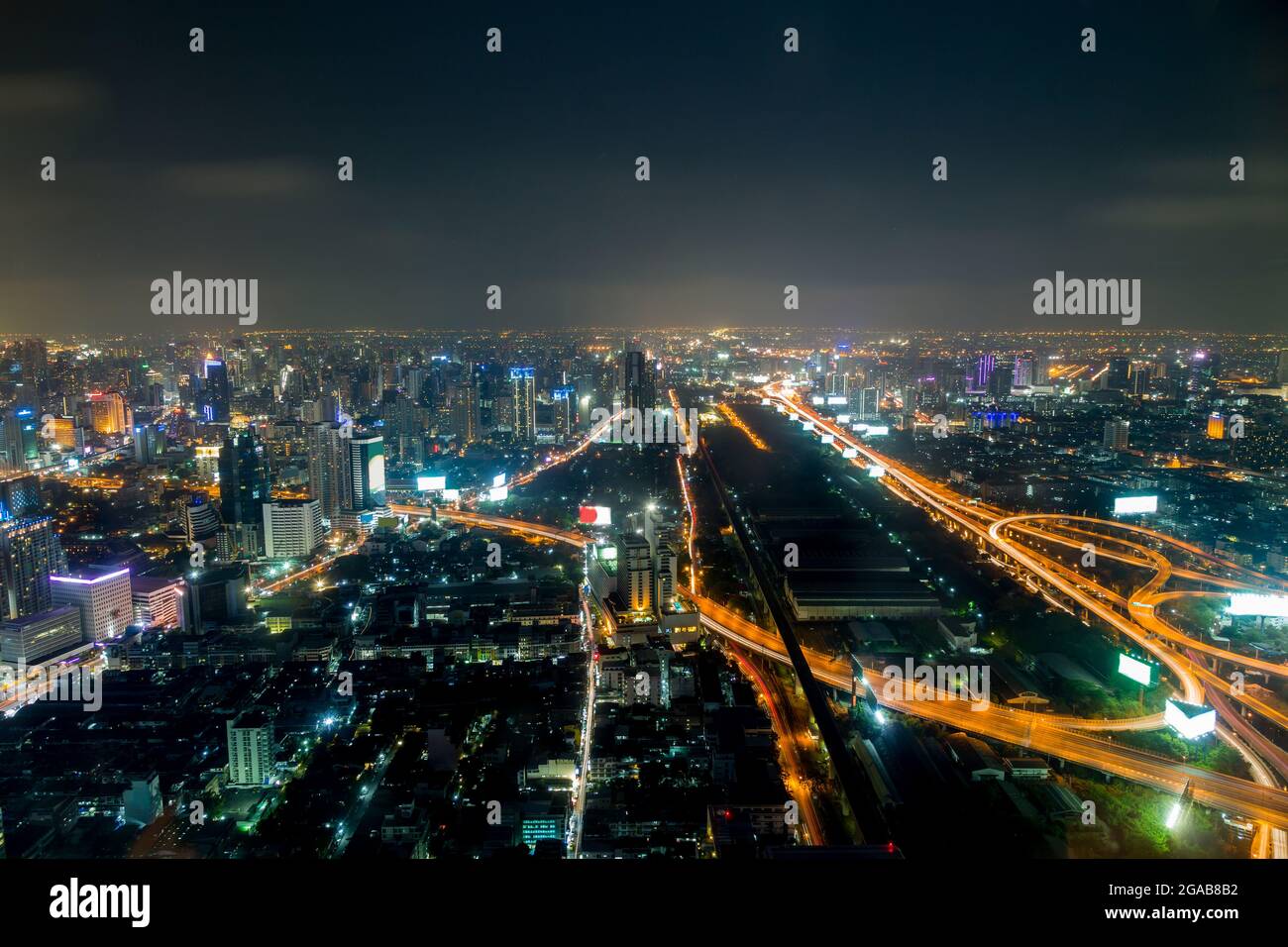 Bangkok city at night, Thailand at nighttime Stock Photo - Alamy