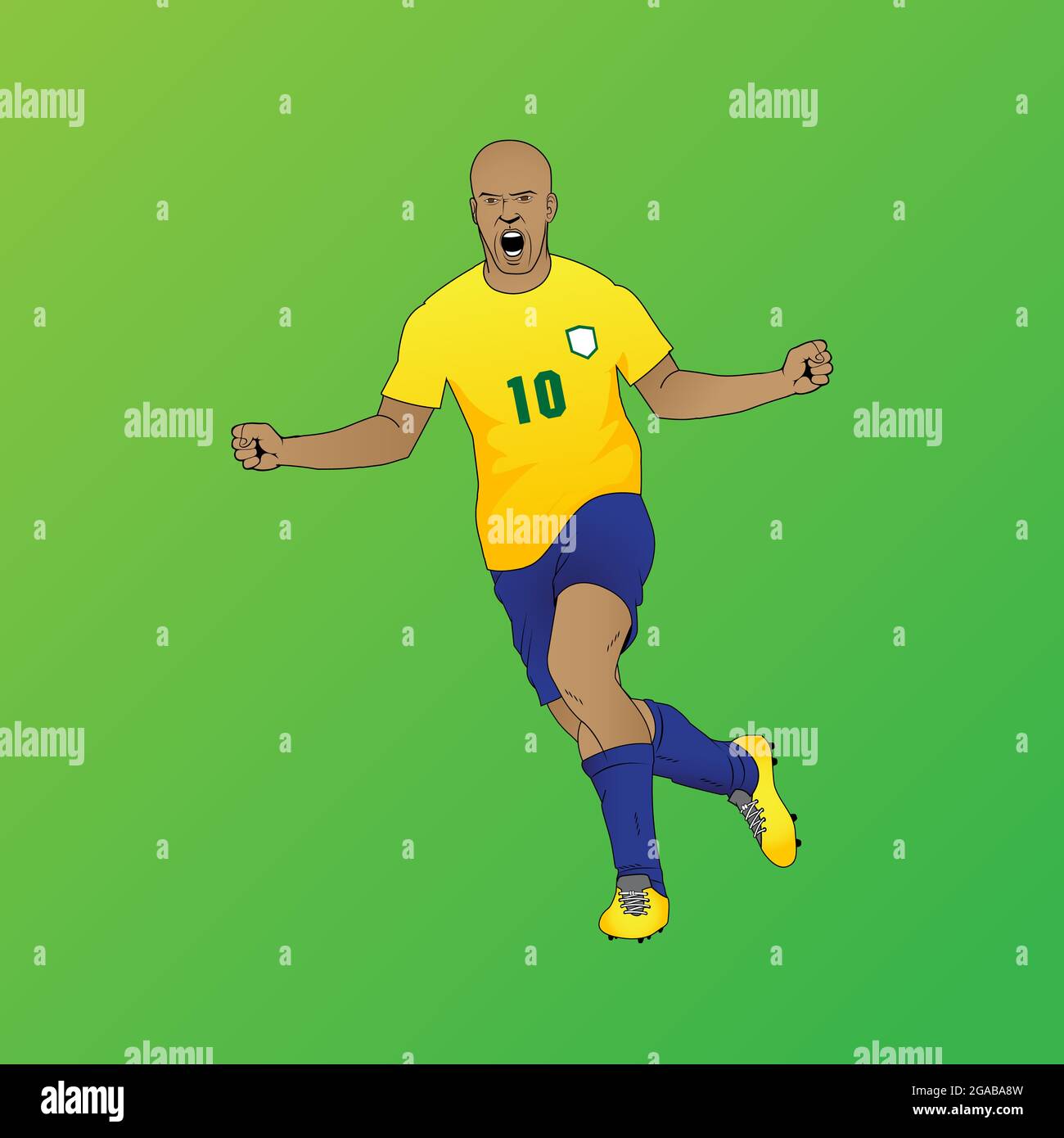 Football player version 3 goal score vector illustration for banner, poster, design element or any other purpose Stock Vector