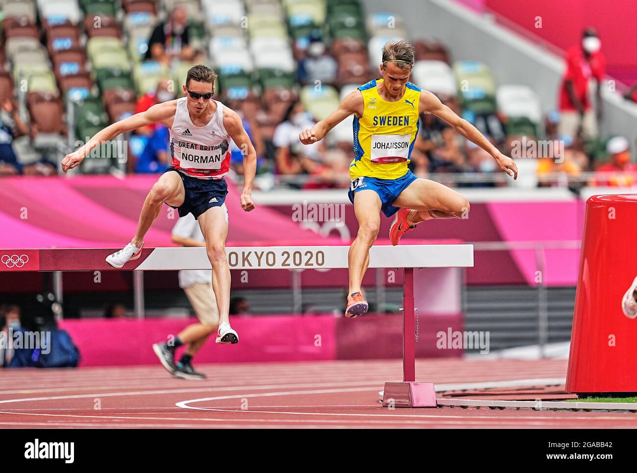 Tokyo, Japan. July 30, 2021: Vidar Johnsson from Sweden during 3000 meter steeplechase for women at the Tokyo Olympics, Tokyo Olympic stadium, Tokyo, Japan. Kim Price/CSM Credit: Cal Sport Media/Alamy Live News Stock Photo