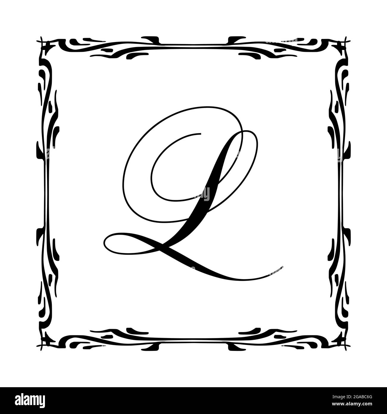 Beautiful Vintage Monogram Frame. Vector Ornate Calligraphic Design ...
