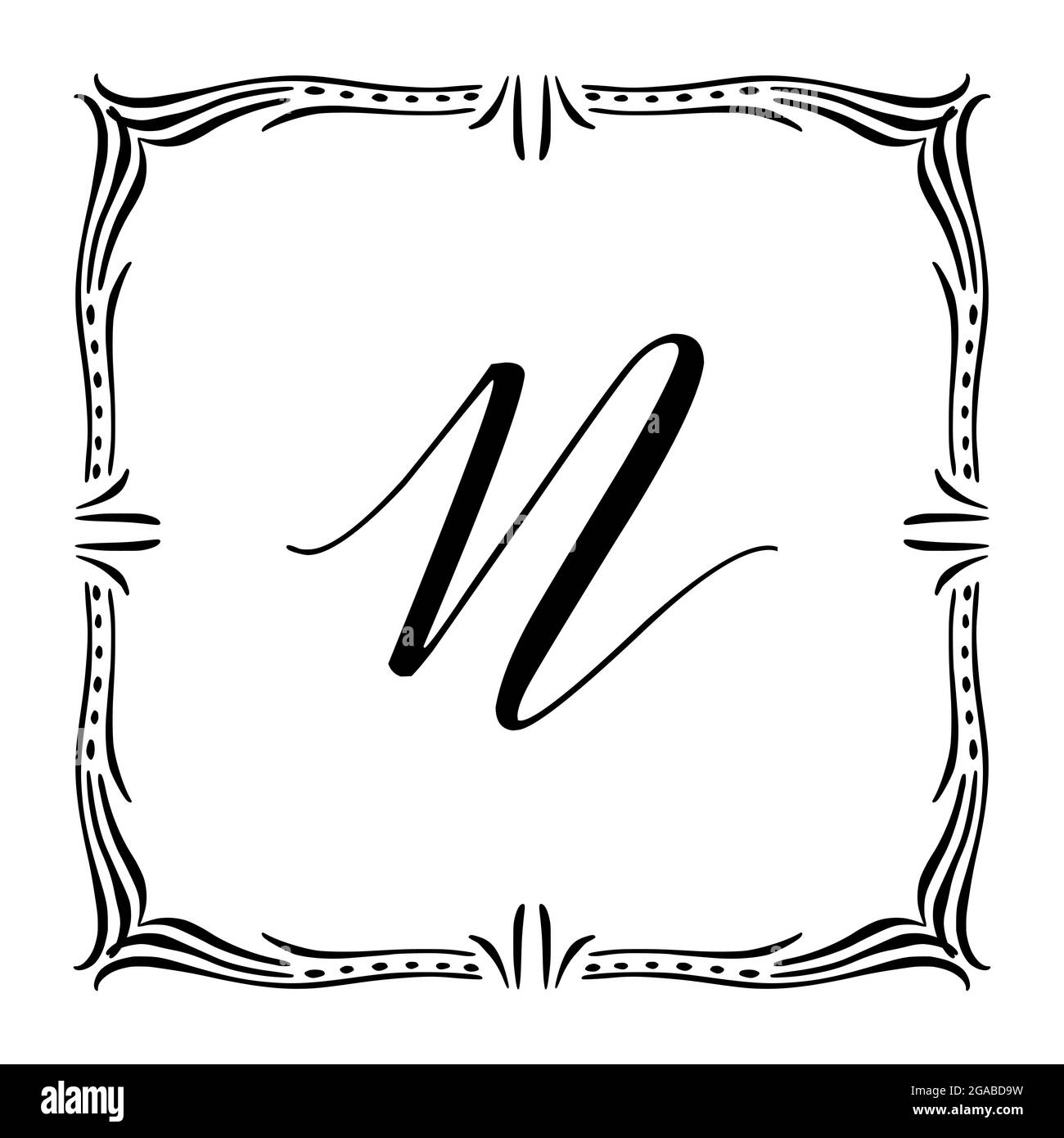 Beautiful Vintage Monogram Frame. Vector Ornate Calligraphic Design ...