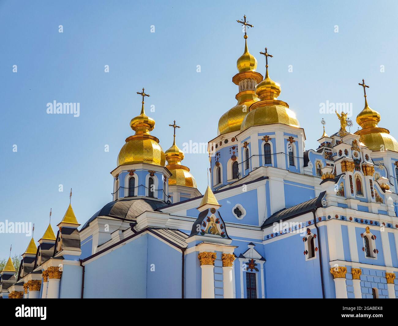 Details of Saint Michael's Golden-Domed Cathedral in Kiev, Ukraine. Detail of beautiful historical building. Stock Photo