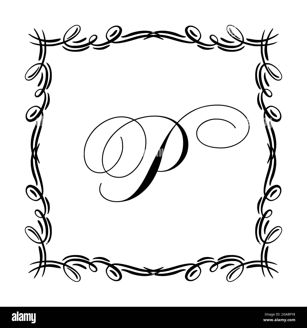 Beautiful Vintage Monogram Frame. Vector Ornate Calligraphic Design ...