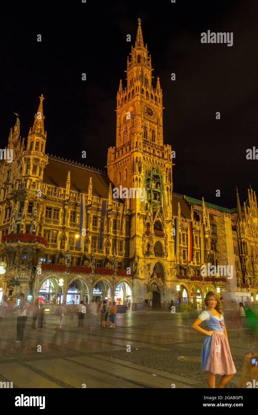 Neues Rathaus, the New Town Hall of Munich - Neue Rathaus, XIX century ...