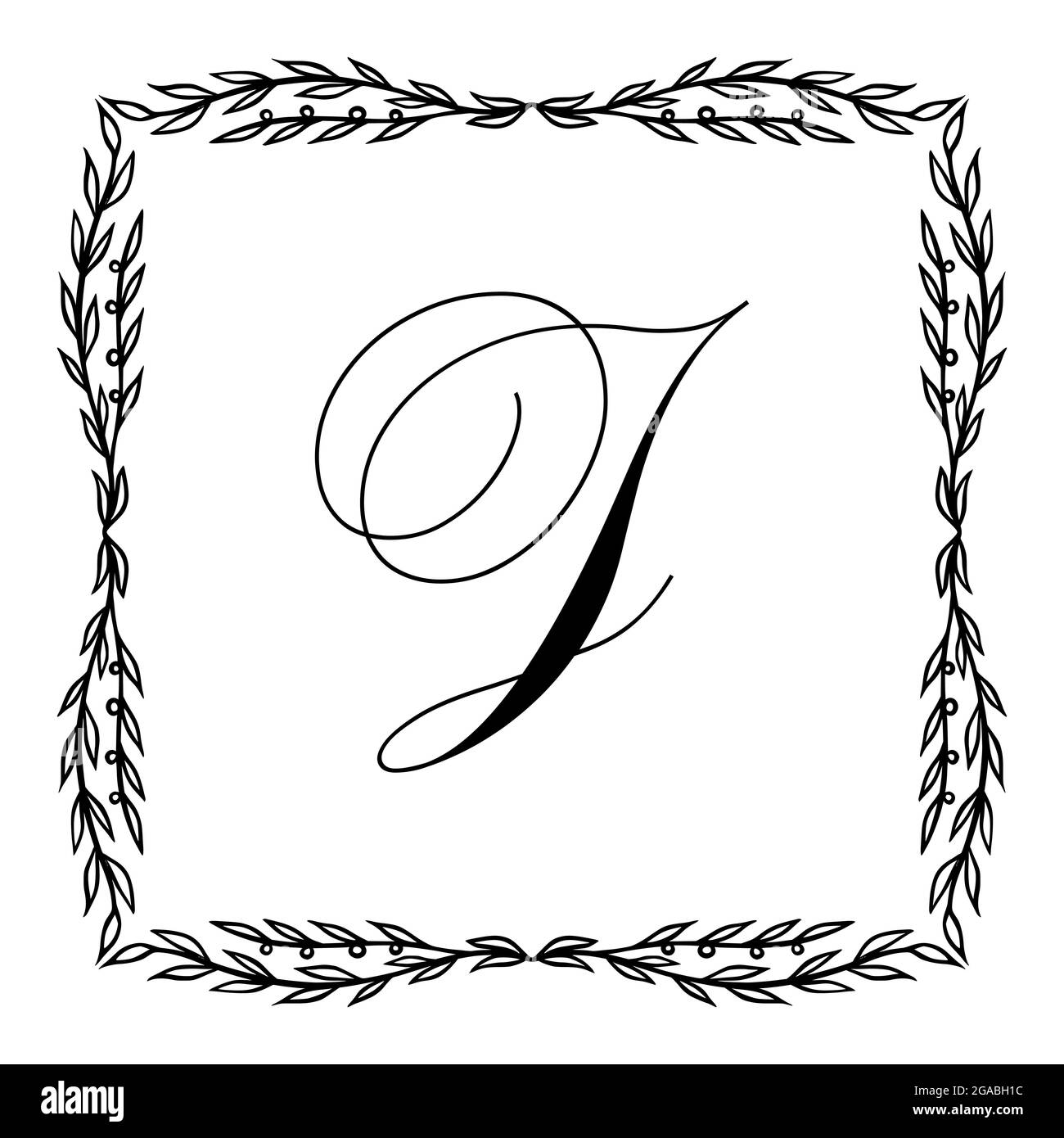Beautiful Vintage Monogram Frame. Vector Ornate Calligraphic Design ...