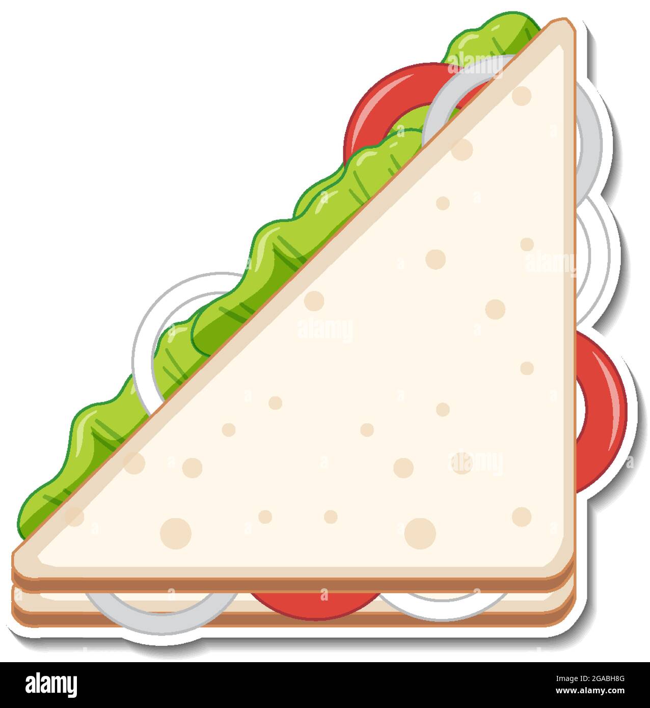 Triangle sandwich sticker on white background illustration Stock Vector