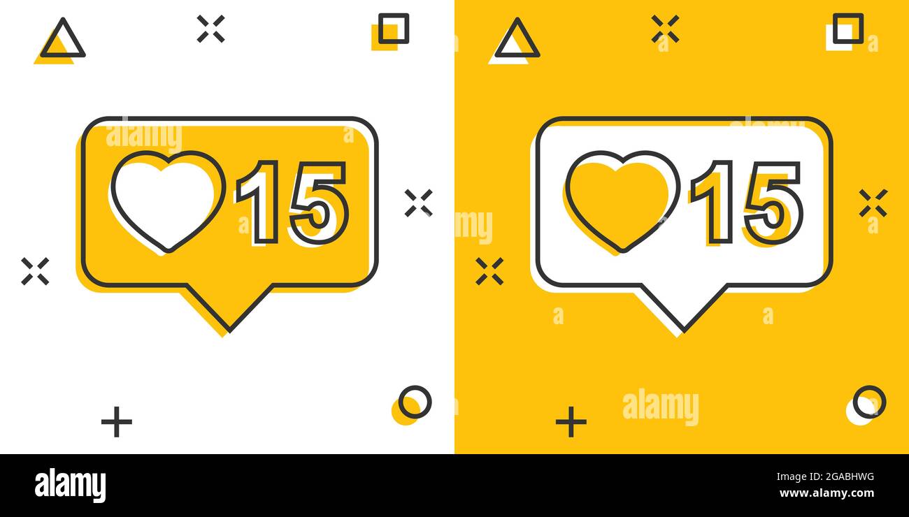 Vector cartoon like, comment, follower icon in comic style. Subscribe ...