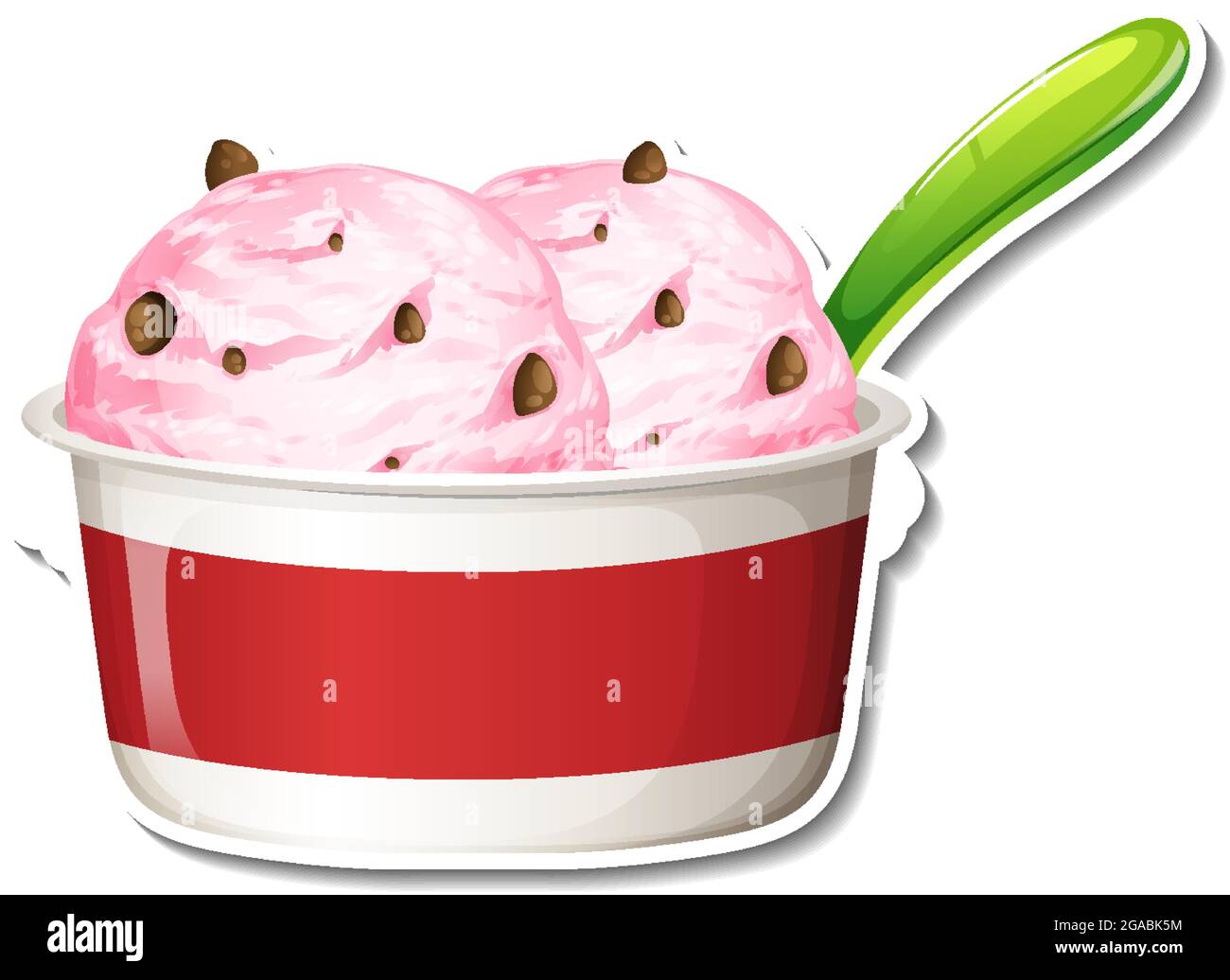 Choc chip ice cream bowl Stock Vector Images - Alamy