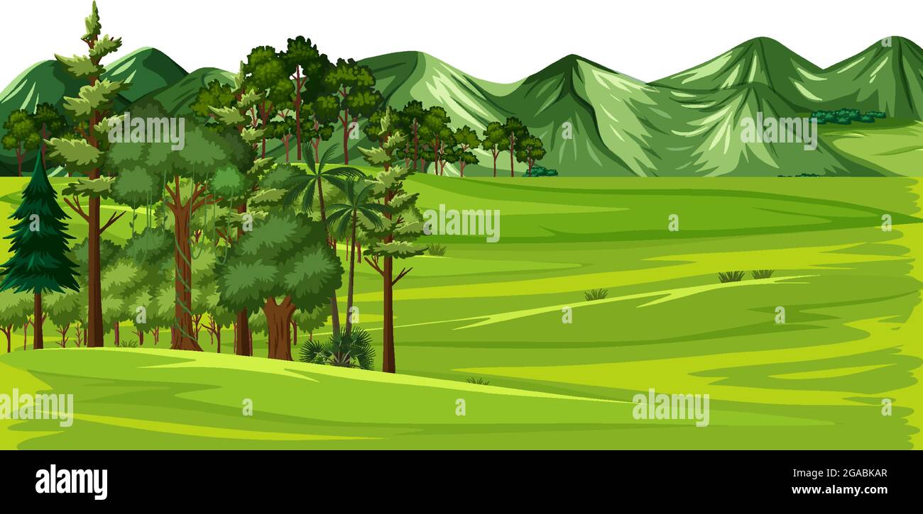 Green nature outdoor landscape illustration Stock Vector Image & Art ...
