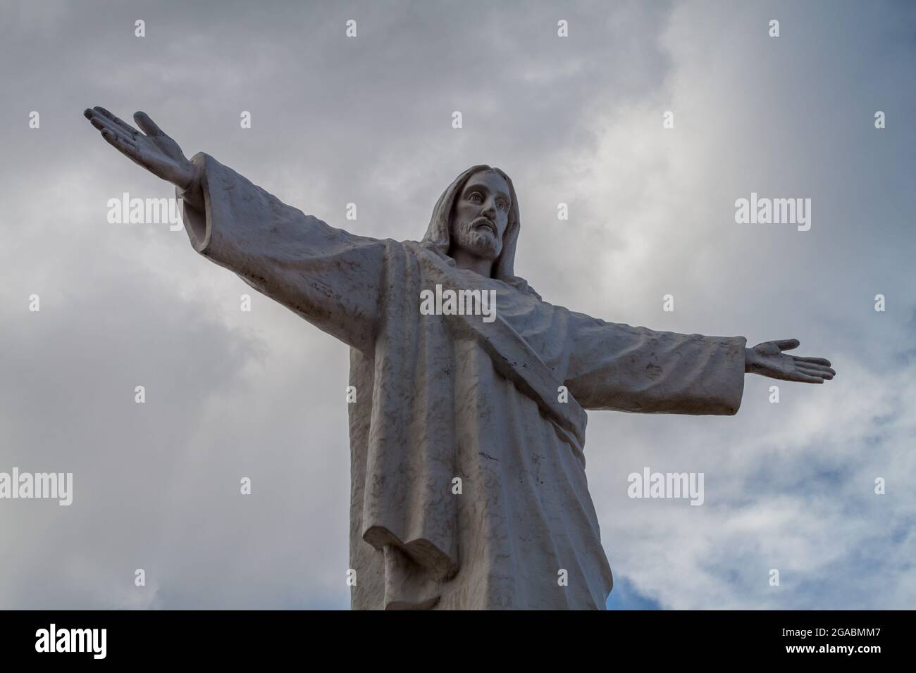 Statue of Jesus Christ on the mountain in Cuzco, Peru Stock Photo Alamy
