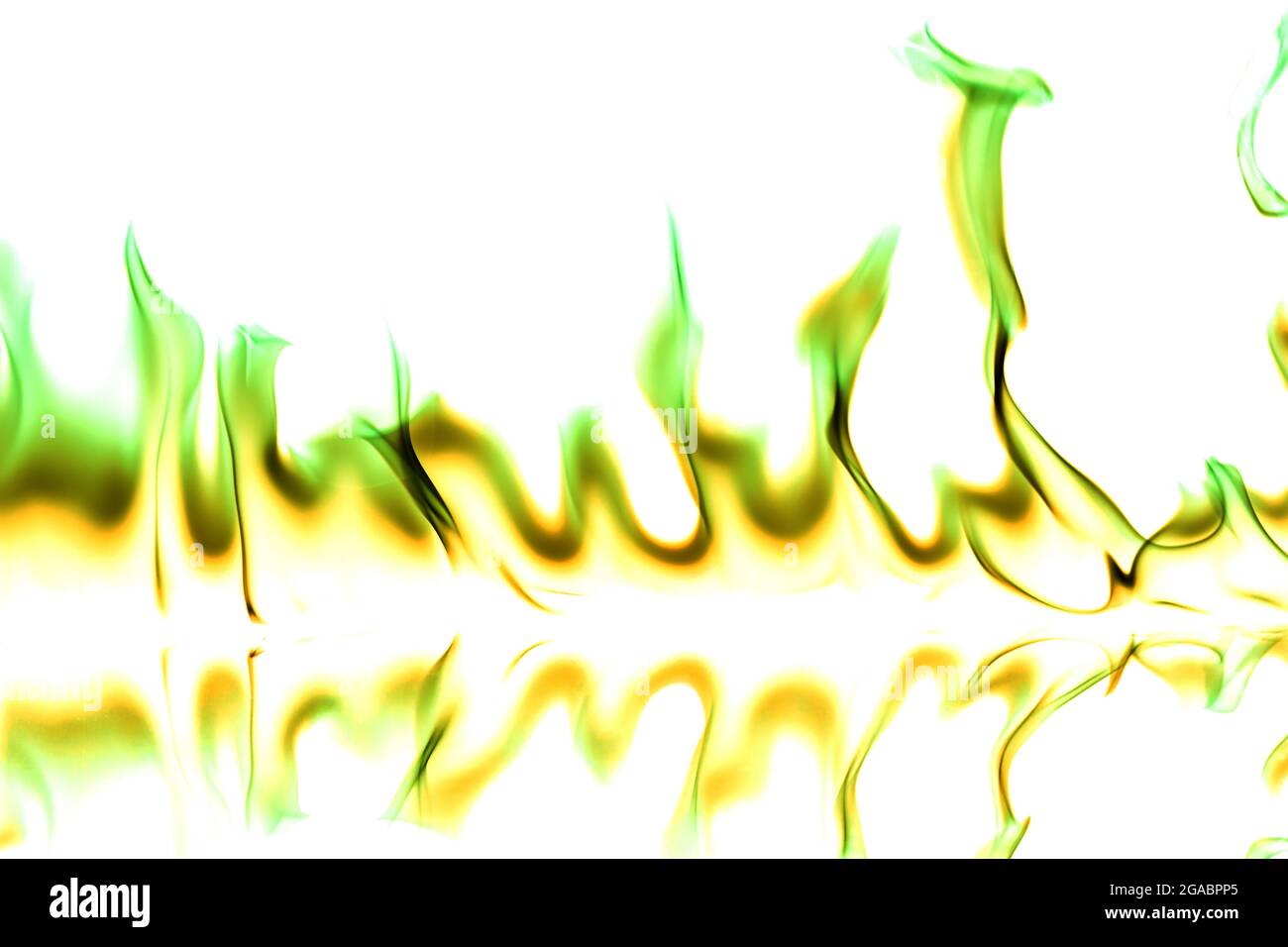 Abstract color of fire flames revert on white blackground Stock Photo