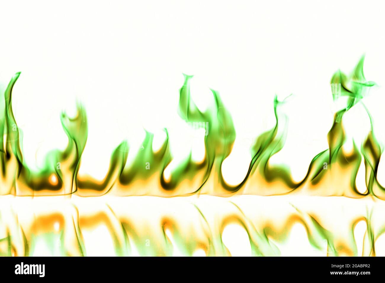 Abstract color of fire flames revert on white blackground Stock Photo