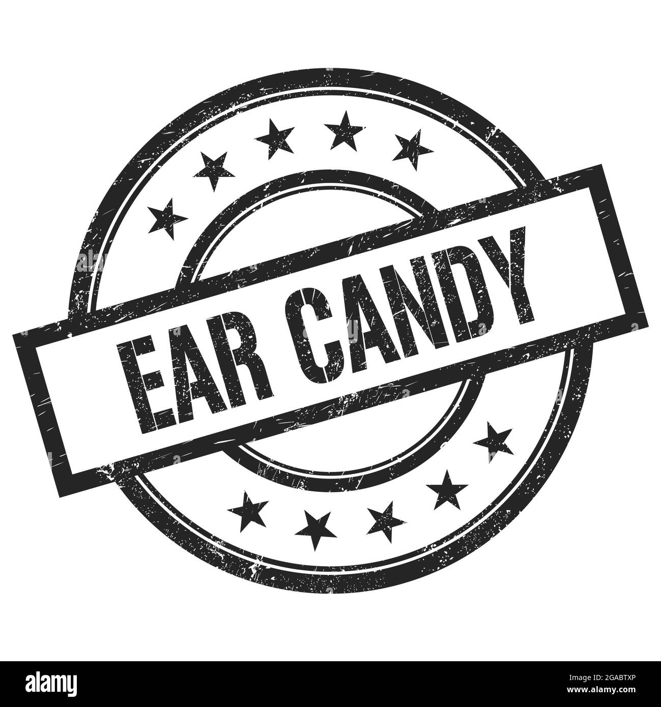 EAR CANDY text written on black round vintage rubber stamp. Stock Photo