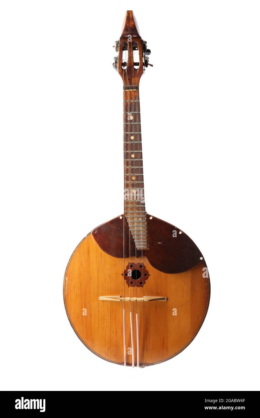 Folk musical instrument domra isolated on white Stock Photo - Alamy