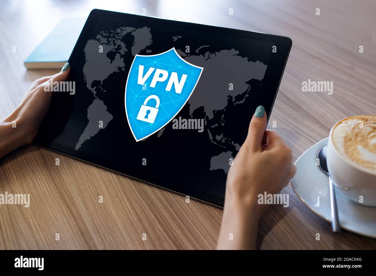 VPN - Virtual perivate network. Internet conncetion privacy concept. Stock Photo
