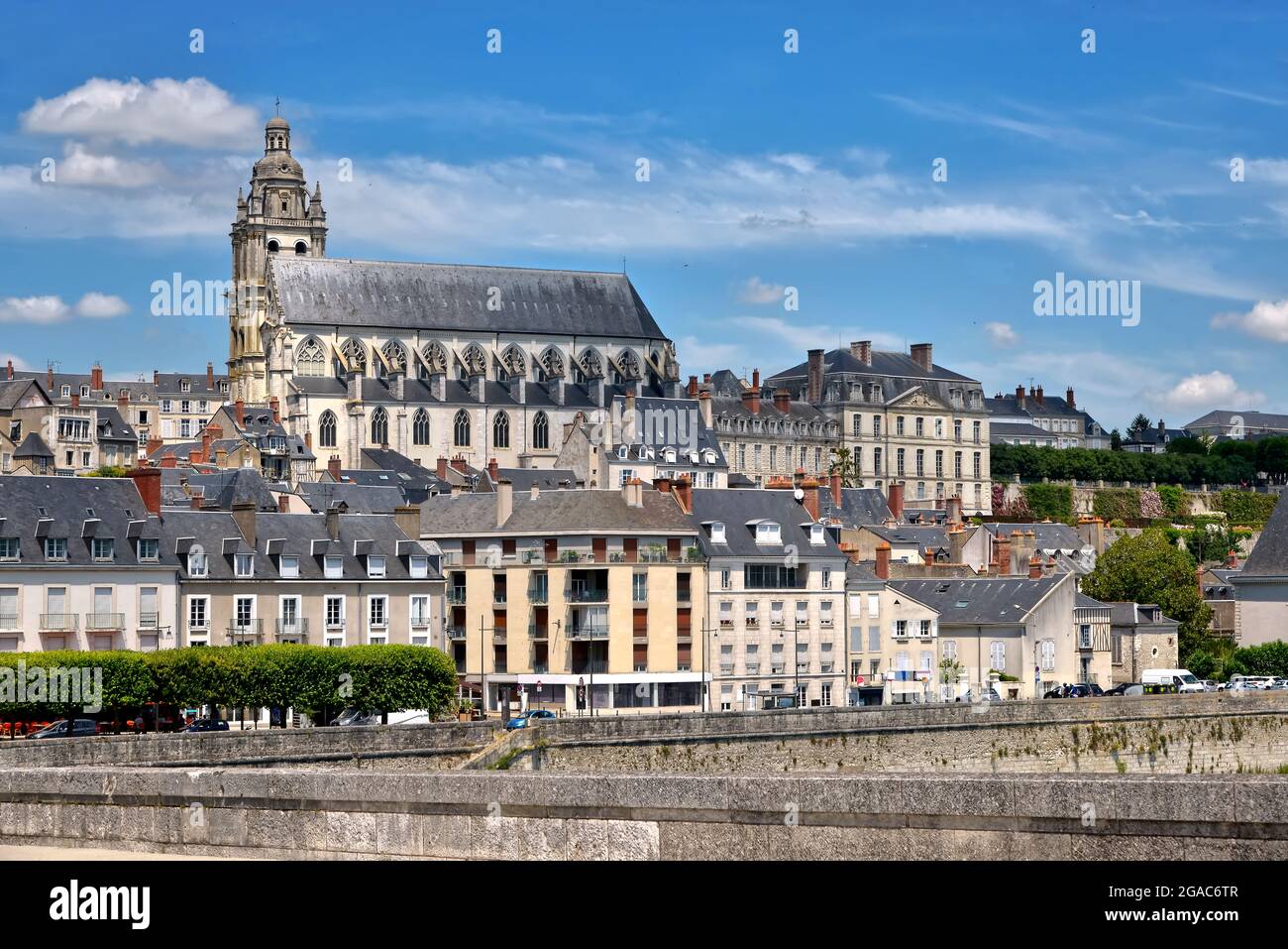 Cathedral Saint Louis at Blois, a commune and the capital city of Loir-et-Cher department in Centre-Val de Loire in France Stock Photo