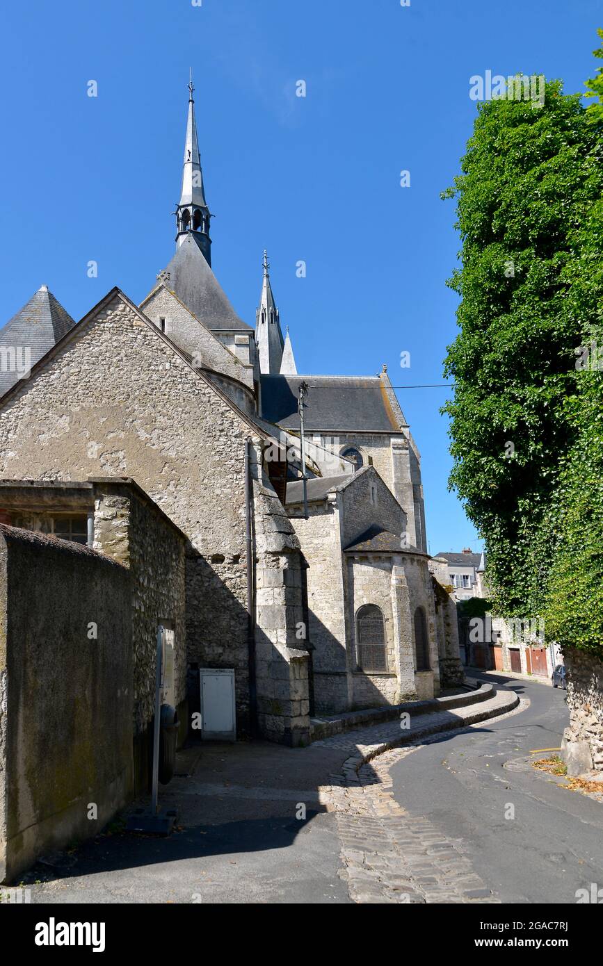 Church Saint Nicolas at Blois, a commune and the capital city of Loir-et-Cher department in Centre-Val de Loire in France Stock Photo