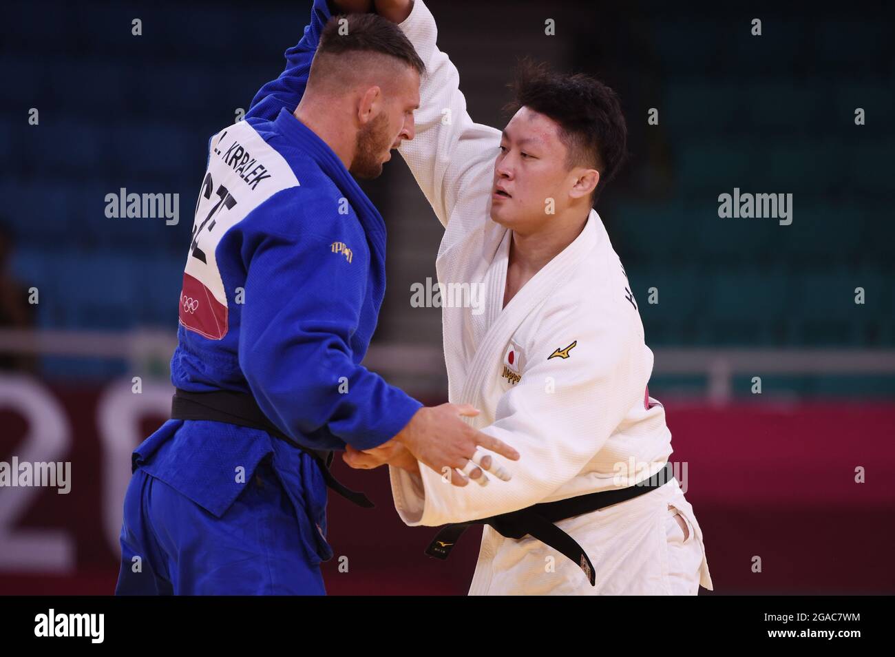 Tokyo, Japan. 30th July, 2021. Hisayoshi Harasawa (JPN), July 30, 2021 - Judo : Men's  100kg Semifinal at Nippon Budokan during the Tokyo 2020 Olympic Games in Tokyo, Japan. Credit: Itaru Chiba/AFLO/Alamy Live News Stock Photo