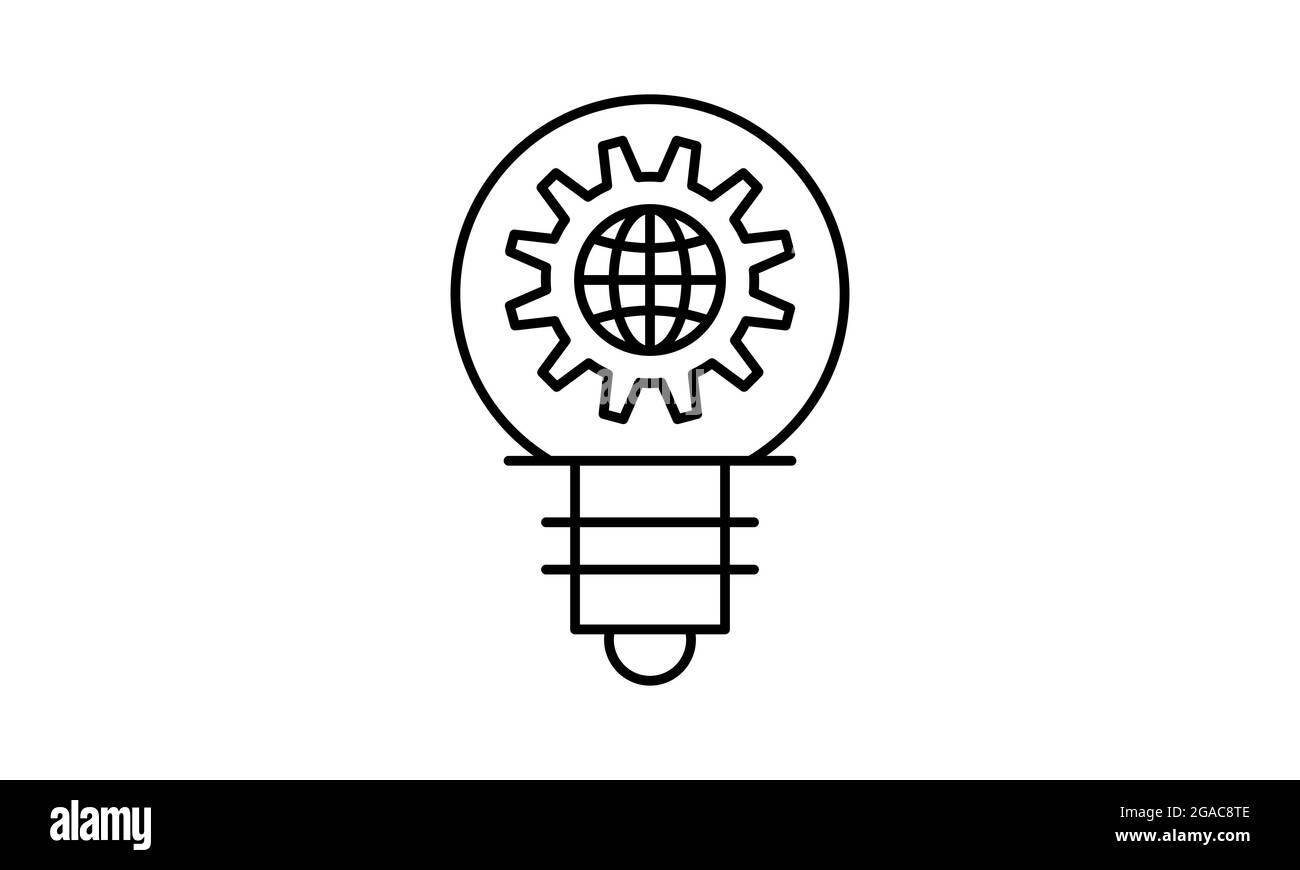Thin line light bulb idea icon vector image Stock Vector