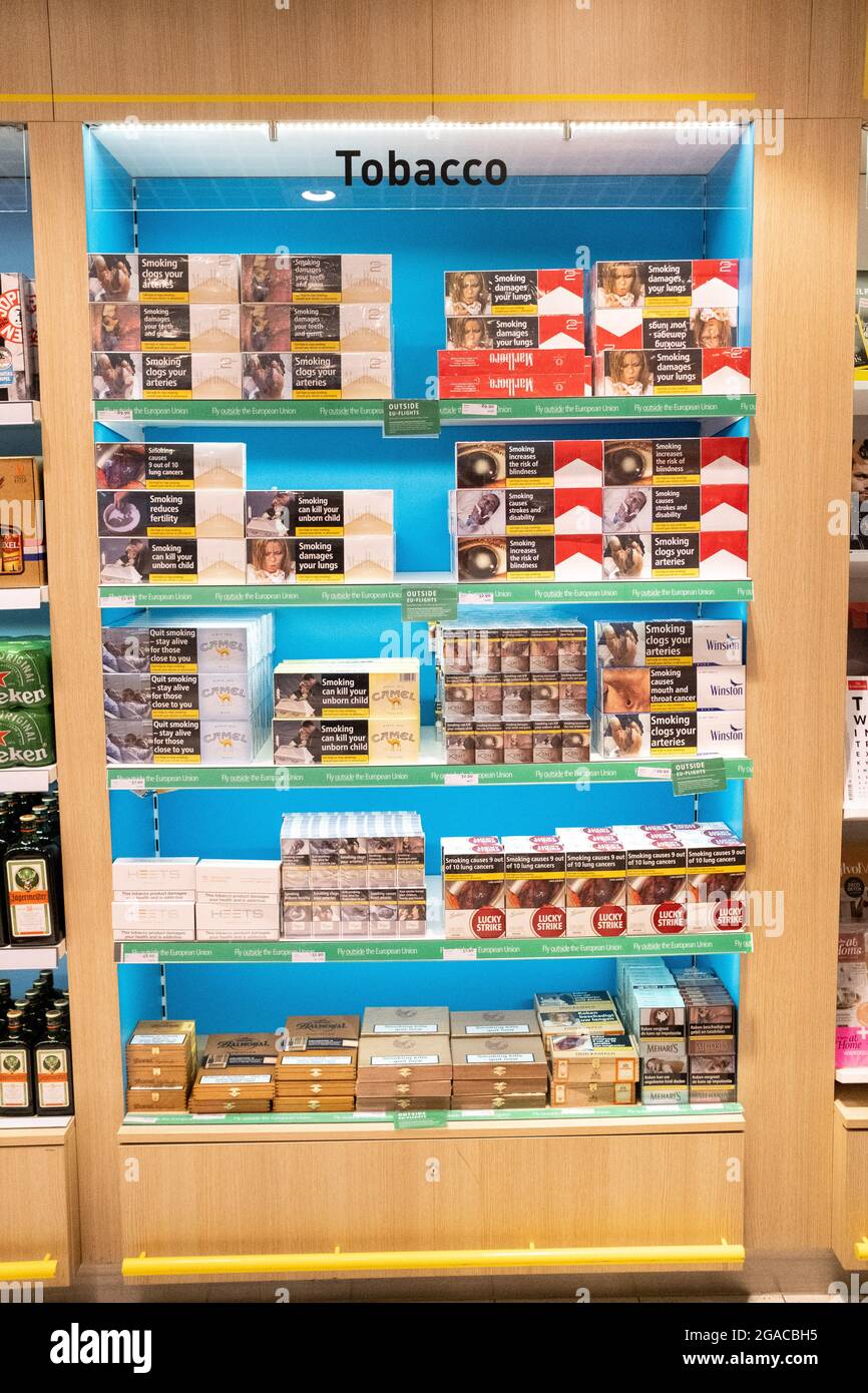 how much are cigarettes in amsterdam Duty free tobacco hi-res stock photography and images