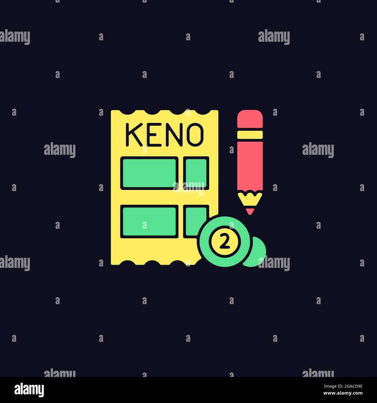 Keno RGB color icon for dark theme Stock Vector Image & Art - Alamy