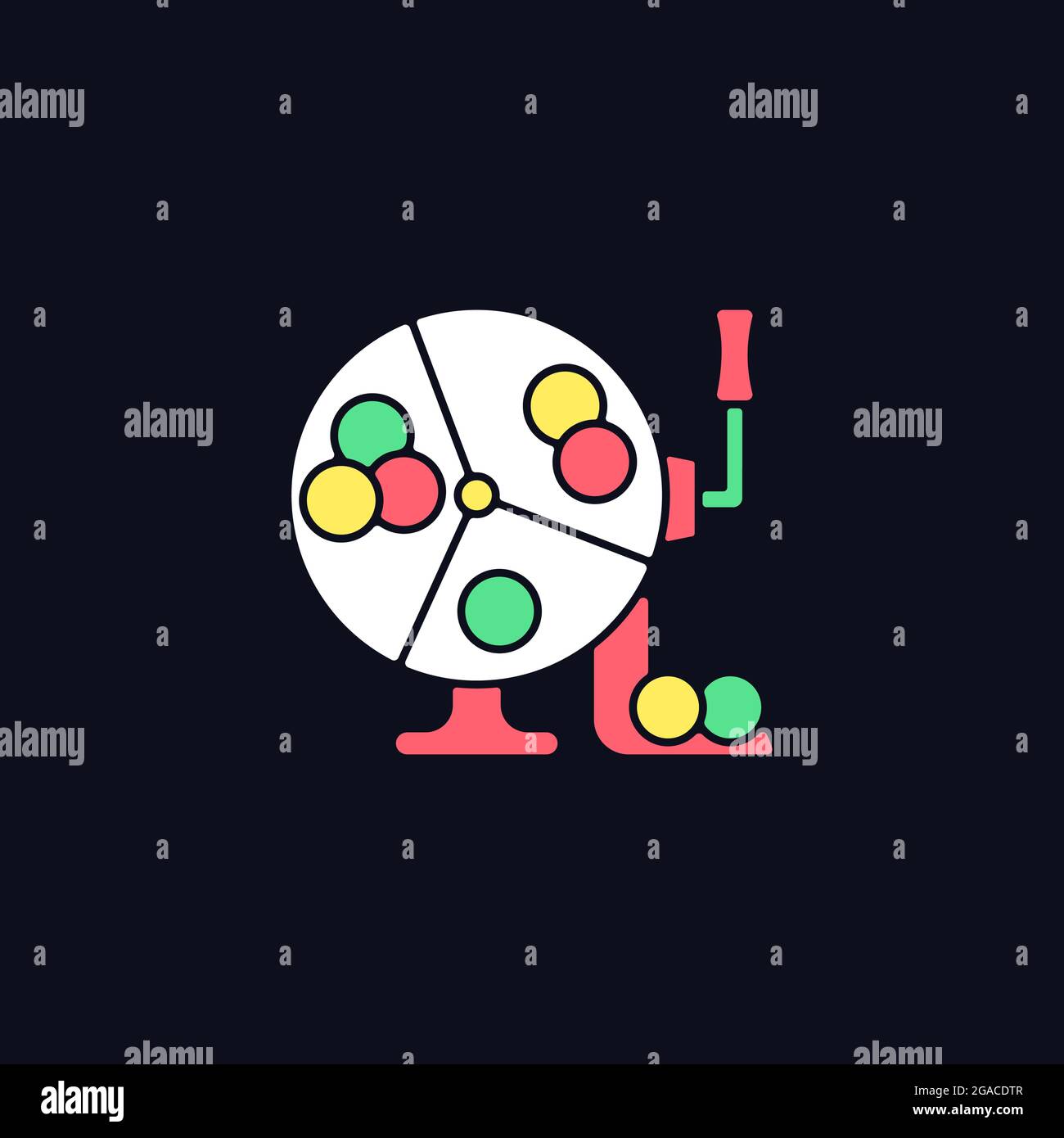Ball draw machine RGB color icon for dark theme Stock Vector Image ...