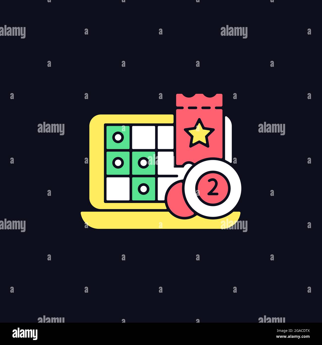 iLottery RGB color icon for dark theme Stock Vector