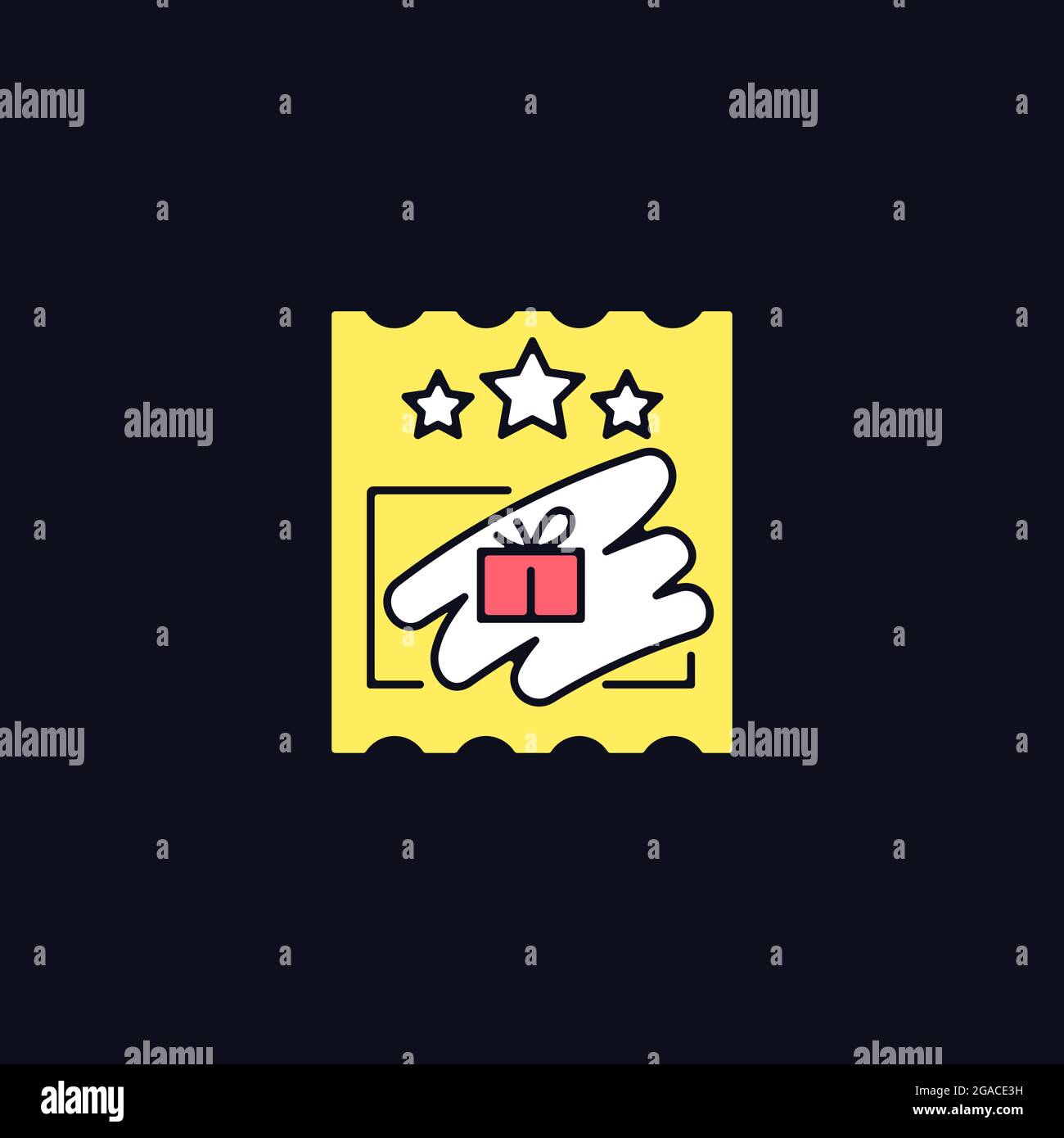 Scratch cards RGB color icon for dark theme Stock Vector