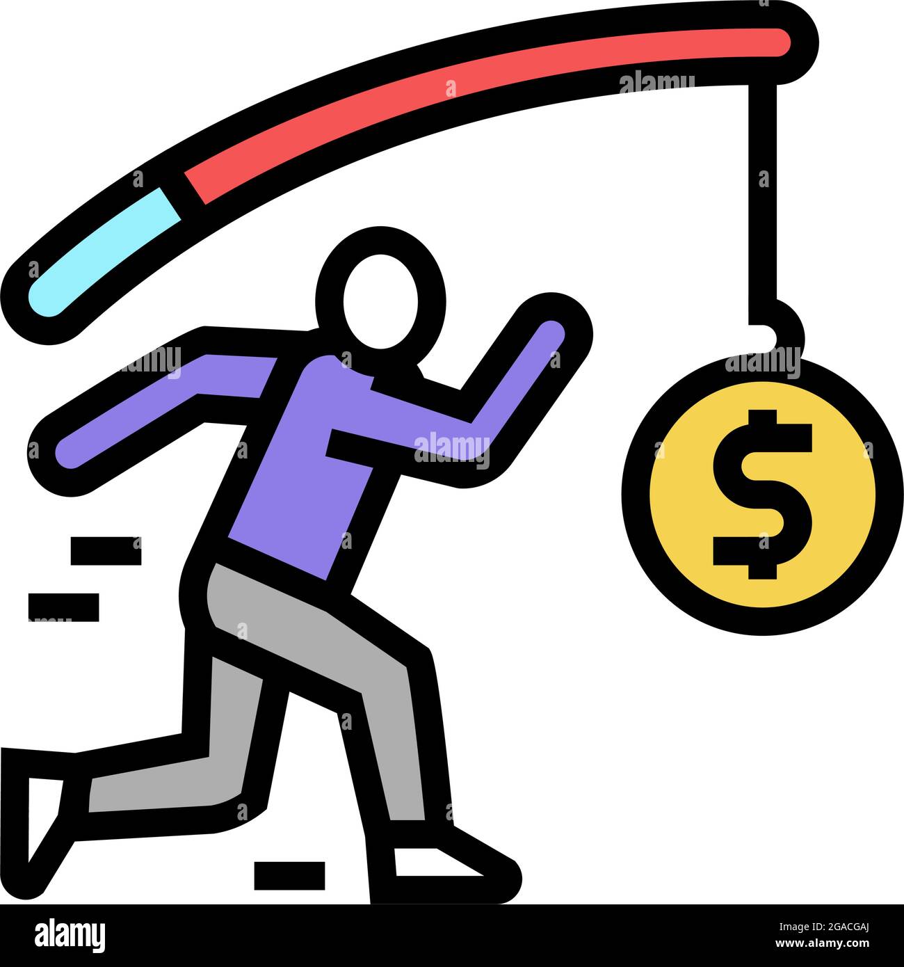 employee running for money color icon vector illustration Stock Vector ...