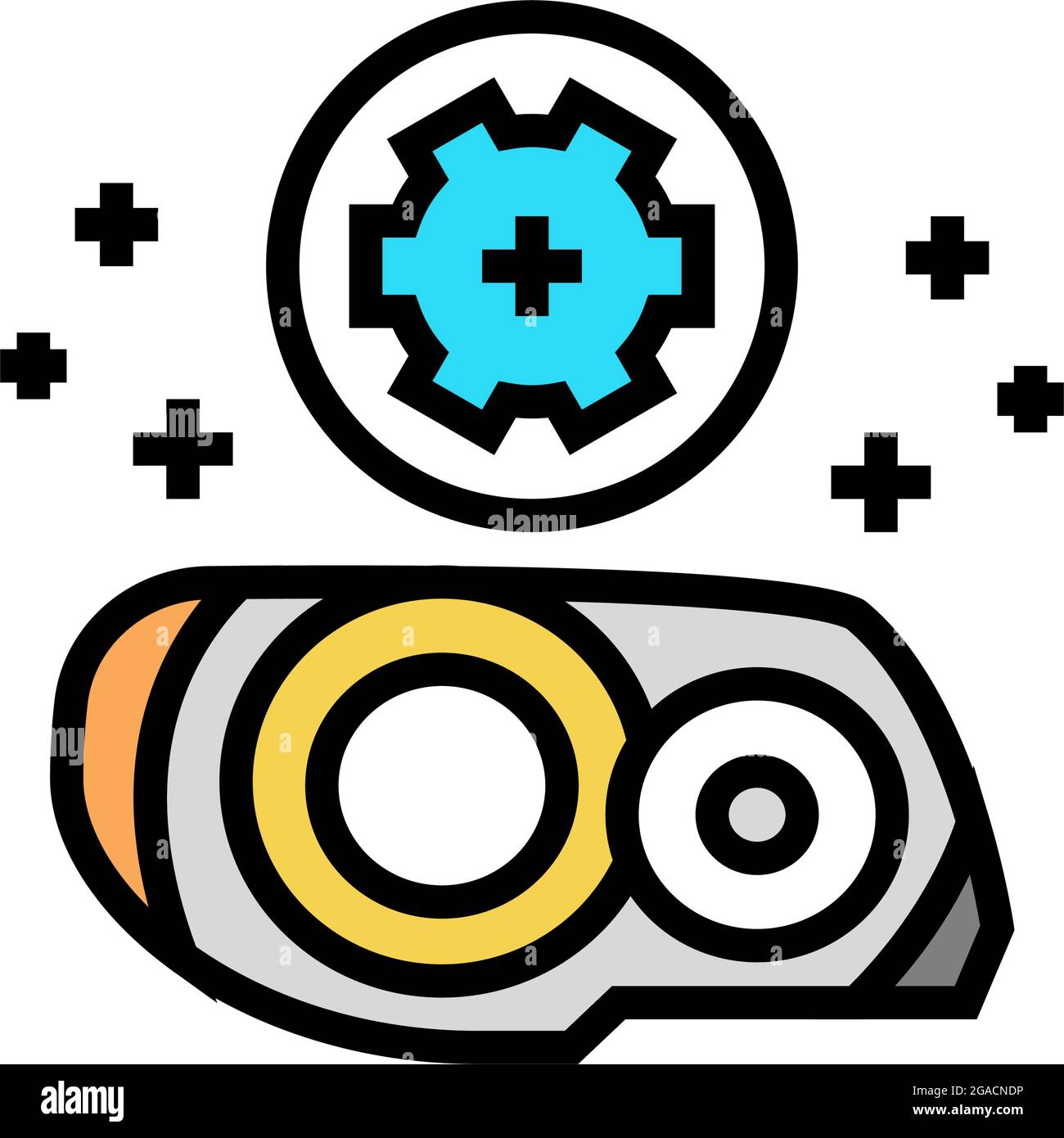 plastic headlight restoration color icon vector illustration Stock ...