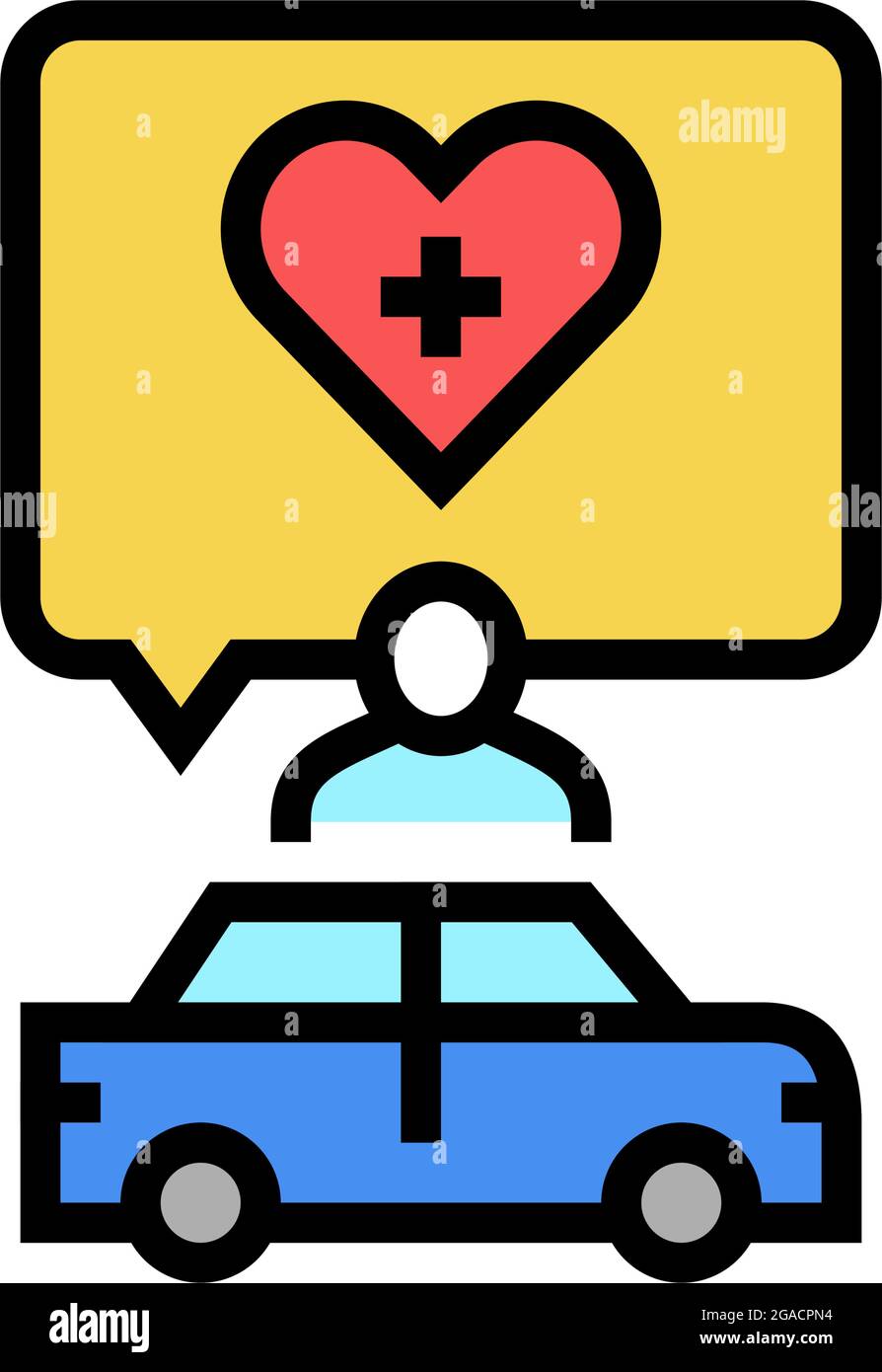 medical driving conditions color icon vector illustration Stock Vector