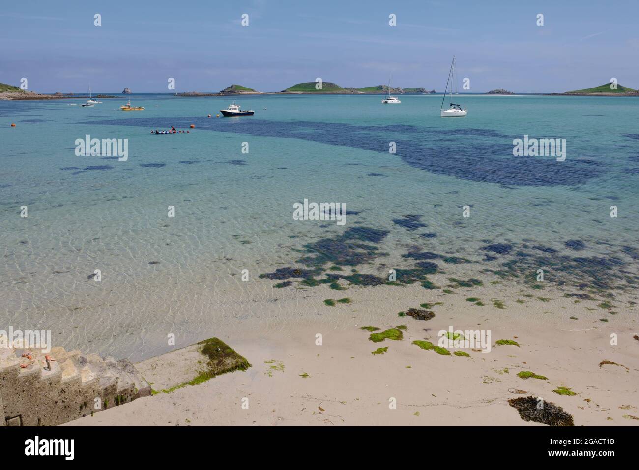 Higher Town bay, Par beach, St Martin's island, Isles of Scilly, Cornwall, England, UK, July 2021 Stock Photo