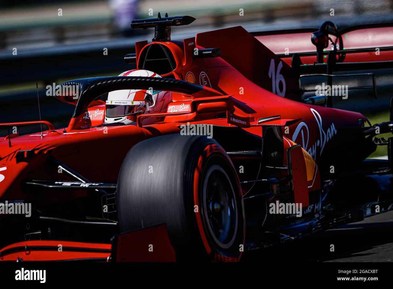 16 LECLERC Charles (mco), Scuderia Ferrari SF21, action during the Formula 1 Magyar Nagydij 2021, Hungarian Grand Prix, 11th round of the 2021 FIA Formula One World Championship from July 30 to 16 LECLERC Charles (mco), Scuderia Ferrari SF21, action during the Formula 1 Magyar Nagydij 2021, Hungarian Grand Prix, 11th round of the 2021 FIA Formula One World Championship from July 30 to