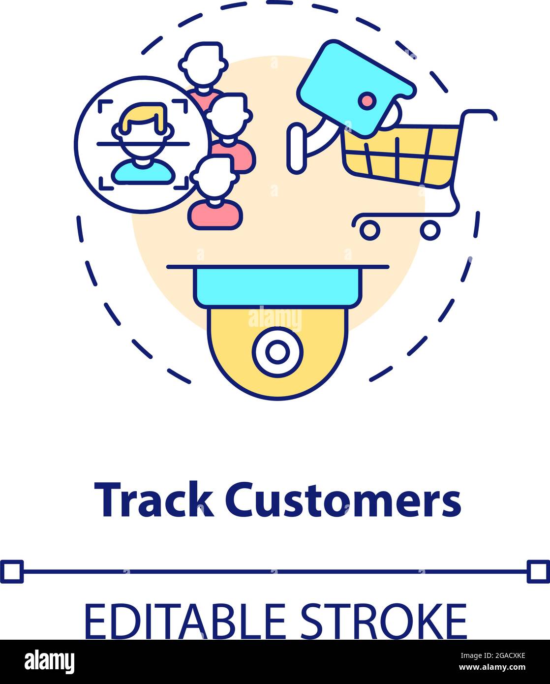 Track customers concept icon. Business tactic for target audience