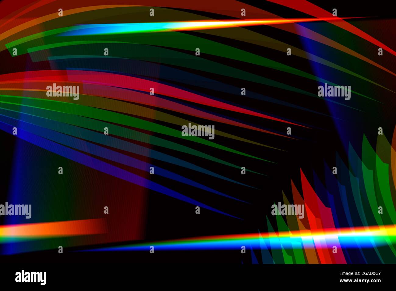Abstract black background with rainbow highlights of light Stock Photo ...