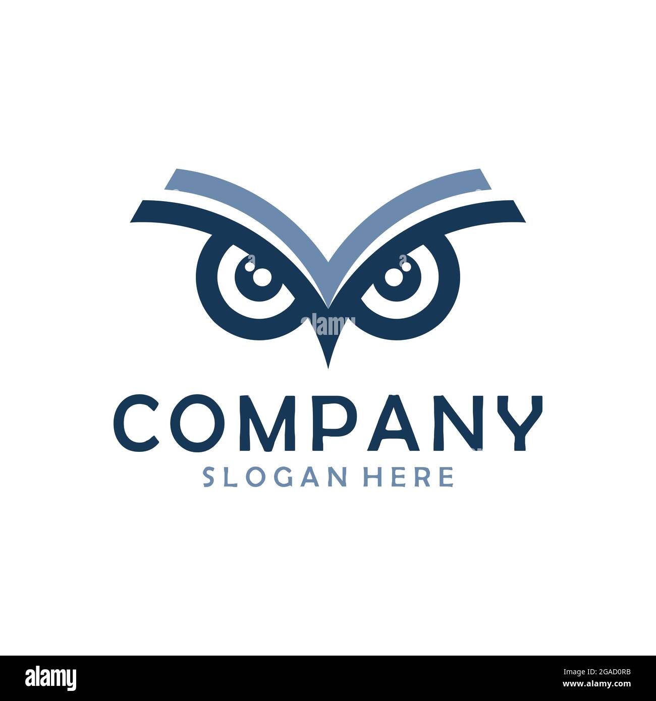 owl eye abstract book logo icon flat vector concept design Stock Vector