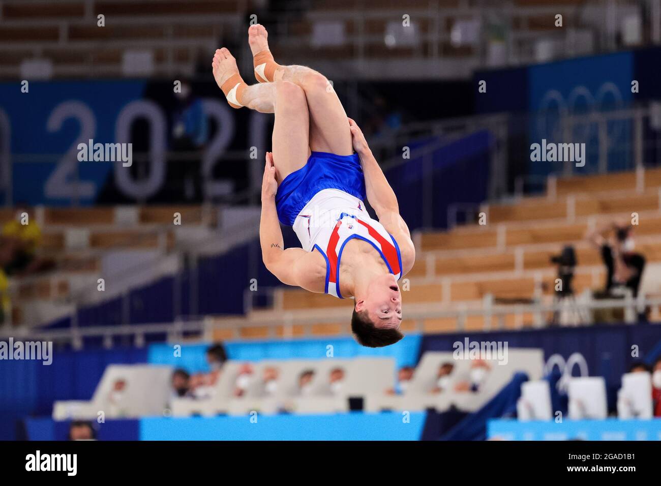 Tokyo, Japan, 28 July, 2021. Nikita Nagornyy of Team ROC on vaults during the Men's All Around Gymnastics Final on Day 5 of the Tokyo 2020 Olympic Games at Ariake Gymnastics Centre on July 28, 2021 in Tokyo, Japan. (Photo by Pete Dovgan/Speed Media/Alamy Live News) Stock Photo