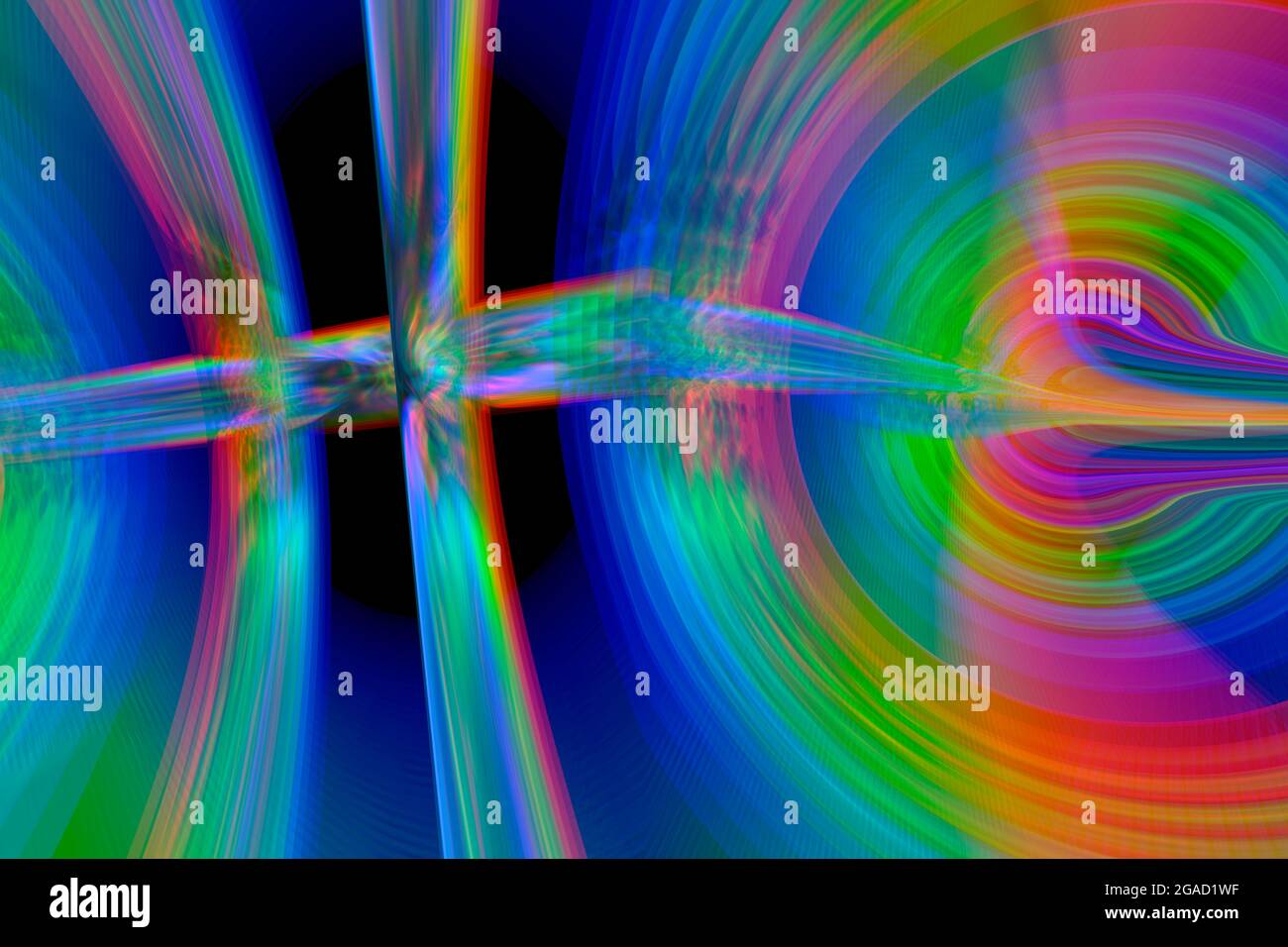 Abstract black background with rainbow highlights of light Stock Photo ...
